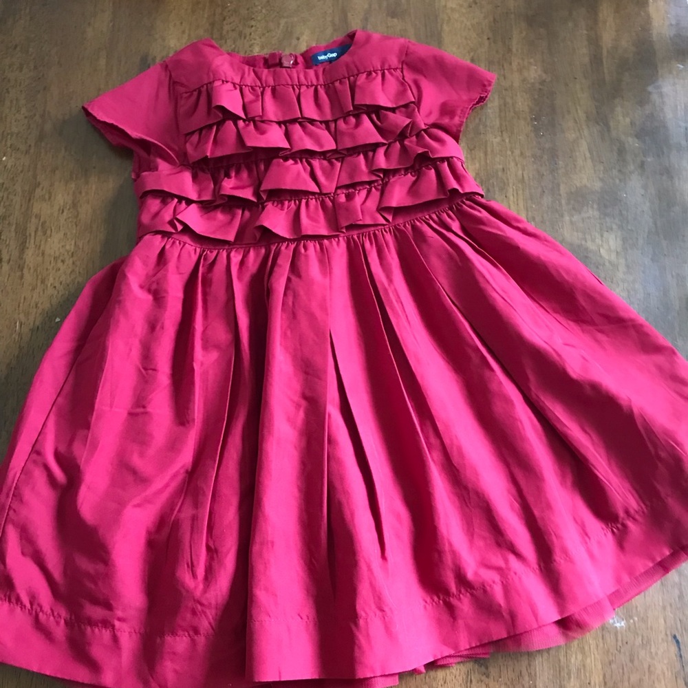 Red satin dress